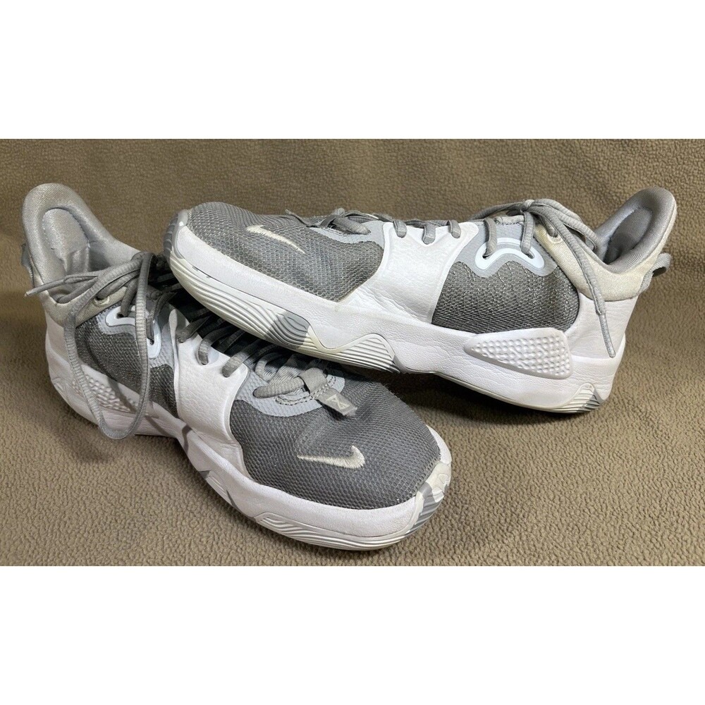 New Nike PG 5 TB Team Basketball Shoes Wolf Grey White Mens 8 DA7758-002